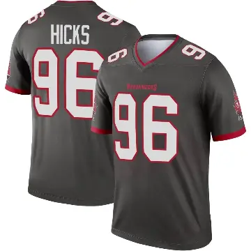 ＃96 Men's Akiem Hicks Legend Tampa Bay Buccaneers Pewter Alternate Jersey