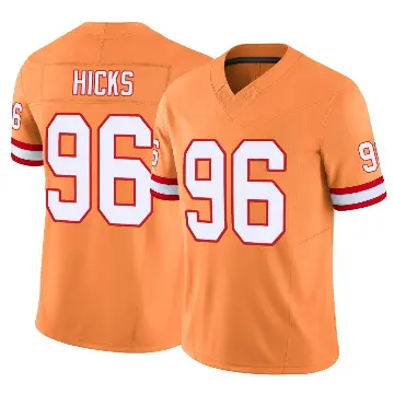 ＃96 Men's Akiem Hicks Orange Limited Tampa Bay Buccaneers Vapor F.U.S.E. Jersey