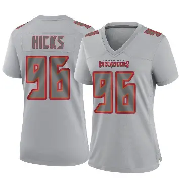 ＃96 Women's Akiem Hicks Gray Game Tampa Bay Buccaneers Atmosphere Fashion Jersey