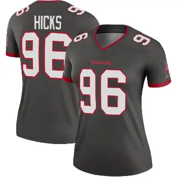 ＃96 Women's Akiem Hicks Legend Tampa Bay Buccaneers Pewter Alternate Jersey