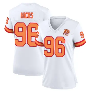 ＃96 Women's Akiem Hicks White Game Tampa Bay Buccaneers '76 50th Season Jersey