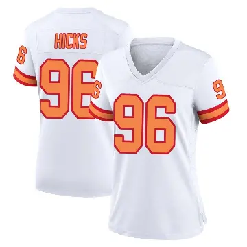 ＃96 Women's Akiem Hicks White Game Tampa Bay Buccaneers '76 Jersey