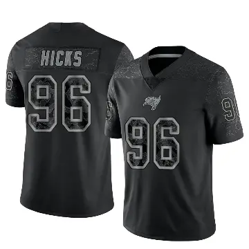 ＃96 Youth Akiem Hicks Black Limited Tampa Bay Buccaneers Reflective Jersey