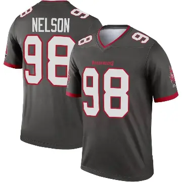 ＃98 Men's Anthony Nelson Legend Tampa Bay Buccaneers Pewter Alternate Jersey