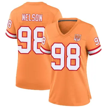 ＃98 Women's Anthony Nelson Cream Game Tampa Bay Buccaneers sicle 50th Season Jersey