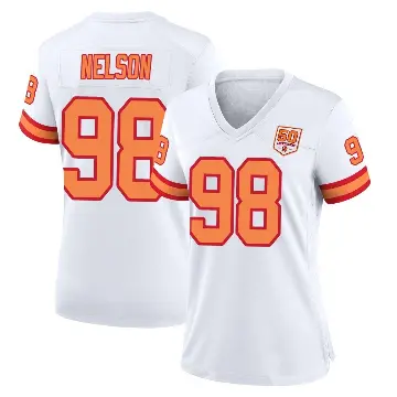 ＃98 Women's Anthony Nelson White Game Tampa Bay Buccaneers '76 50th Season Jersey