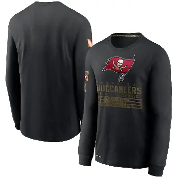 Men's Black Tampa Bay Buccaneers 2020 Salute to Service Sideline Performance Long Sleeve T-Shirt