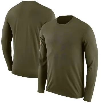 Men's Olive Legend Tampa Bay Buccaneers 2018 Salute to Service Sideline Performance Long Sleeve T-Shirt